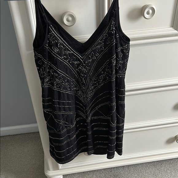 Free People Black Beaded Mini Dress - Picture 2 of 3